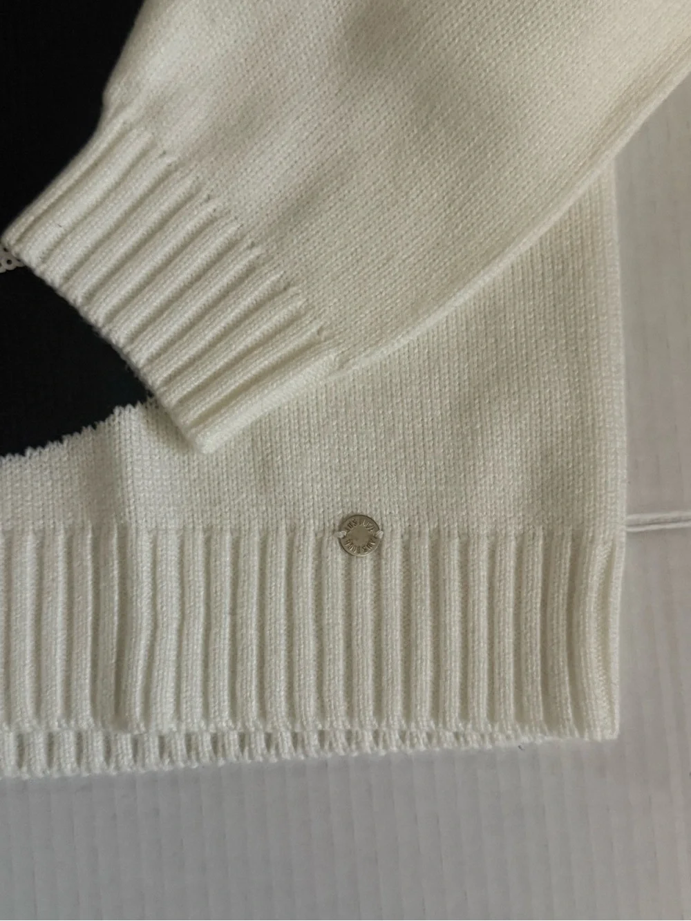 Justice Black and White Smiley Face Knit Sweater